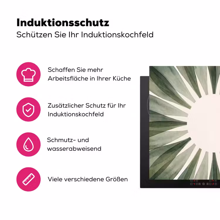 Planten - Abstract - Waterverf - Groen - Natuur Inductie beschermer vinyl 3mm middel -zzzzzzz-lf-ups