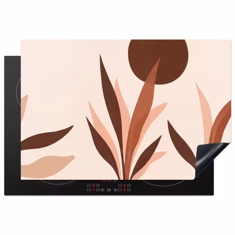 Planten - Abstract - Natuur - Bruin Inductie beschermer vinyl 3mm klein -3d