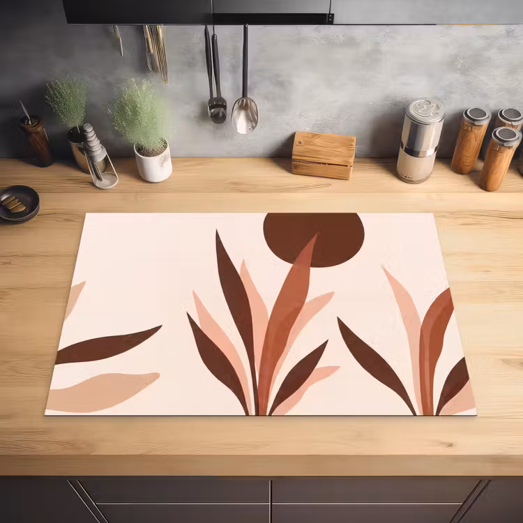 Planten - Abstract - Natuur - Bruin Inductie beschermer vinyl 3mm klein -sfeer5