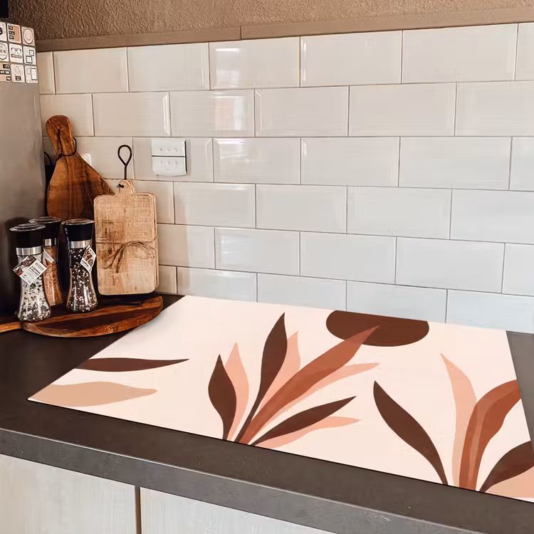 Planten - Abstract - Natuur - Bruin Inductie beschermer vinyl 3mm klein -sfeer3