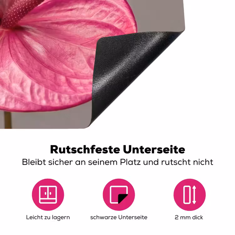 Planten - Anthurium - Groen - Roze Inductie beschermer vinyl 3mm klein -zzzzzzz-lf-onderkant