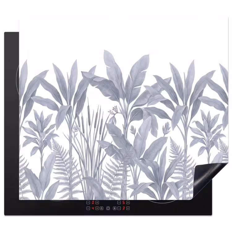 Planten - Bladeren - Natuur - Grijs Inductie beschermer vinyl 3mm middel -3d