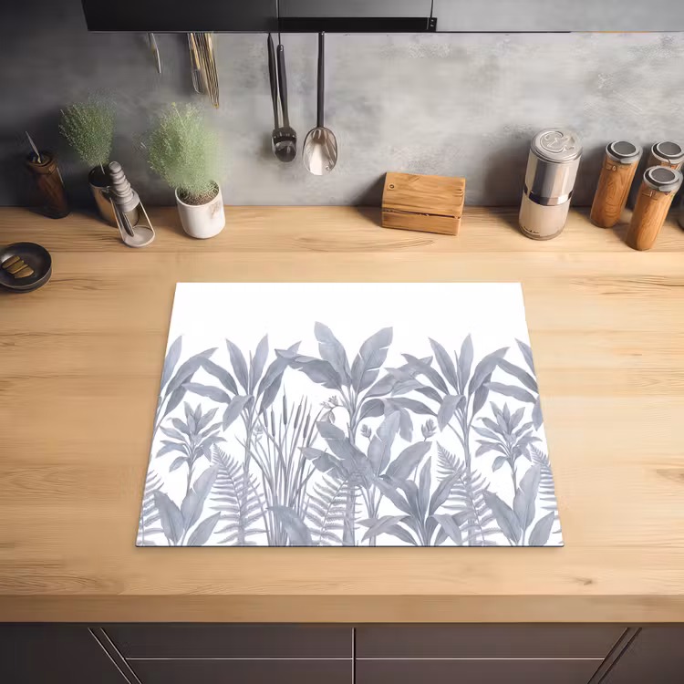 Planten - Bladeren - Natuur - Grijs Inductie beschermer vinyl 3mm middel -sfeer5