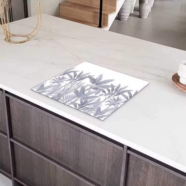 Planten - Bladeren - Natuur - Grijs Inductie beschermer vinyl 3mm middel -sfeer8