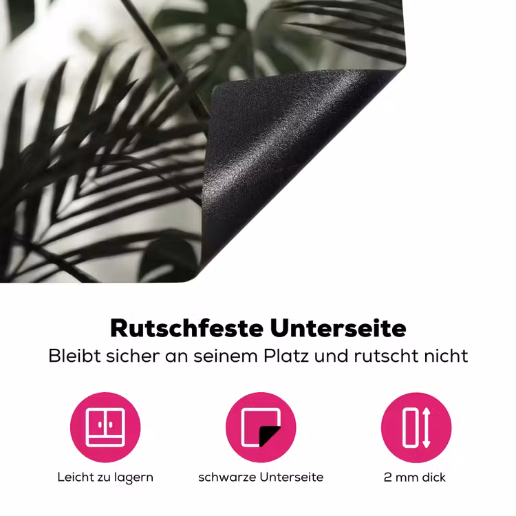 Planten - Bladeren - Natuur - Minimalistisch - Groen Inductie beschermer vinyl 3mm klein -zzzzzzz-lf-onderkant