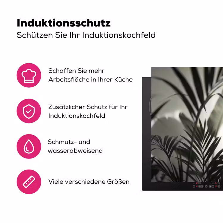 Planten - Bladeren - Natuur - Minimalistisch - Groen Inductie beschermer vinyl 3mm klein -zzzzzzz-lf-ups