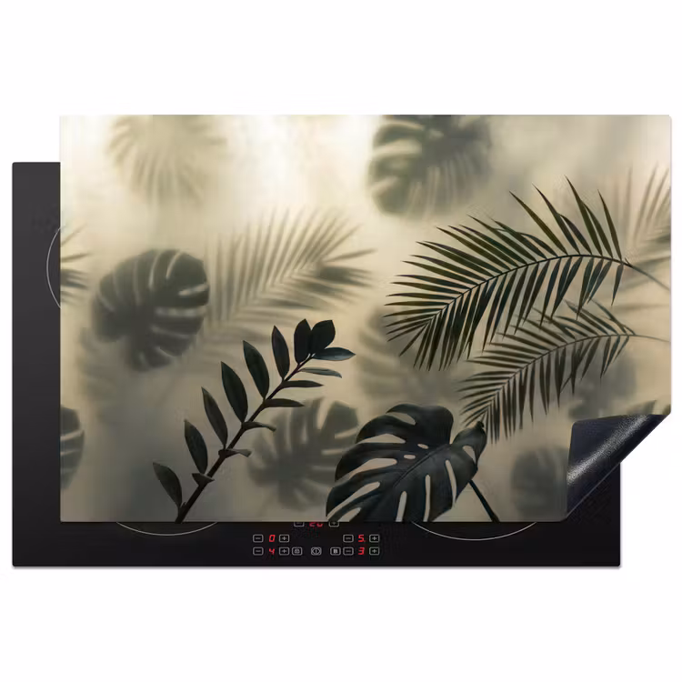 Planten - Bladeren - Schaduwen - Groen - Modern Inductie beschermer vinyl 3mm klein -3d