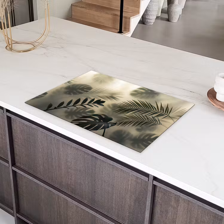 Planten - Bladeren - Schaduwen - Groen - Modern Inductie beschermer vinyl 3mm klein -sfeer8