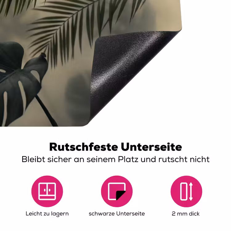 Planten - Bladeren - Schaduwen - Groen - Modern Inductie beschermer vinyl 3mm klein -zzzzzzz-lf-onderkant