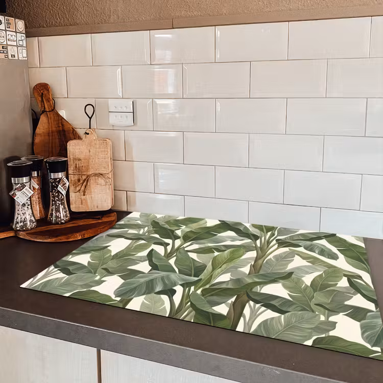 Planten - Bladeren - Tropisch - Groen Inductie beschermer vinyl 3mm klein -sfeer3