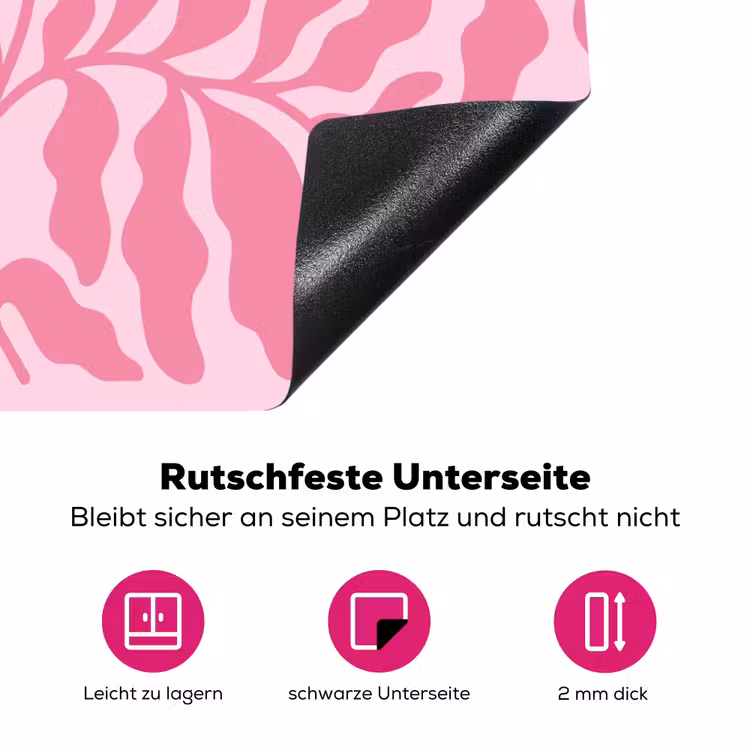 Planten - Organisch - Abstract - Modern - Roze Inductie beschermer vinyl 3mm middel -zzzzzzz-lf-onderkant