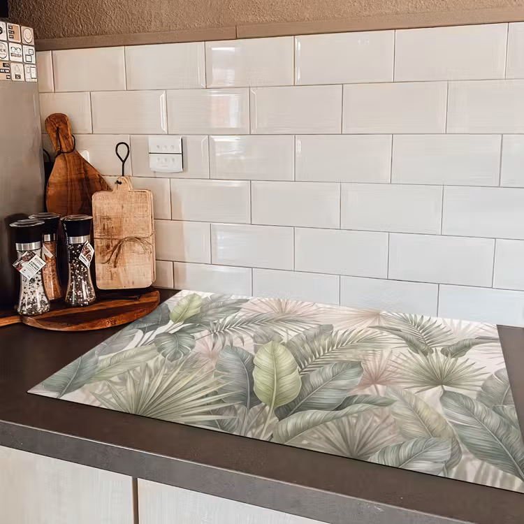Planten - Tropisch - Bladeren - Groen - Natuur Inductie beschermer vinyl 3mm klein -sfeer3