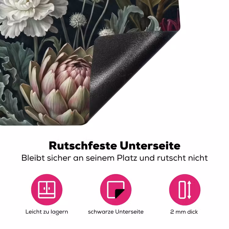 Planten - Tropisch - Botanisch - Donker - Groen Inductie beschermer vinyl 3mm klein -zzzzzzz-lf-onderkant