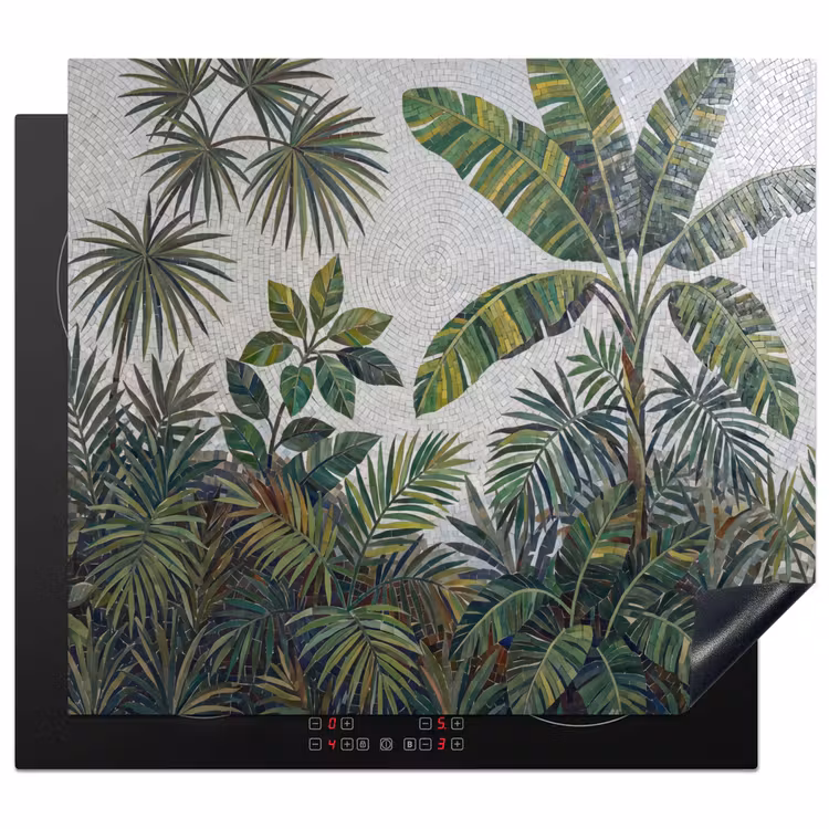 Planten - Tropisch - Mozaïek - Groen - Natuur Inductie beschermer vinyl 3mm middel -3d