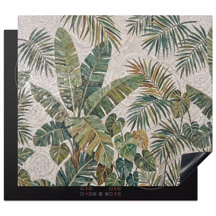 Planten - Tropisch - Mozaïek - Natuur - Groen Inductie beschermer vinyl 3mm middel -3d