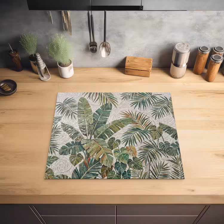 Planten - Tropisch - Mozaïek - Natuur - Groen Inductie beschermer vinyl 3mm middel -sfeer5