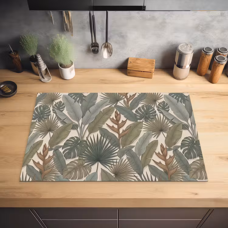 Planten - Tropisch - Natuur - Illustratie - Groen Inductie beschermer vinyl 3mm klein -sfeer5