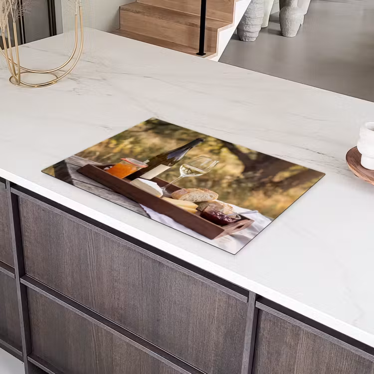 Picknick - Wijn - Kaasplankje Inductie beschermer vinyl 3mm klein -sfeer8