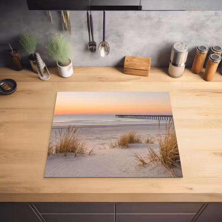 Pier - Zonsondergang - Strand Inductie beschermer vinyl 3mm middel -sfeer5