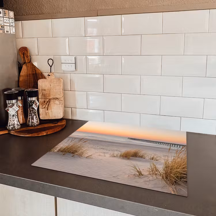 Pier - Zonsondergang - Strand Inductie beschermer vinyl 3mm middel -sfeer3