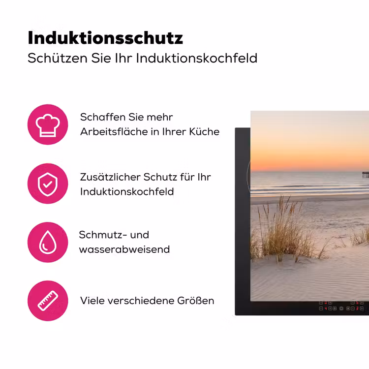Pier - Zonsondergang - Strand Inductie beschermer vinyl 3mm middel -zzzzzzz-lf-ups