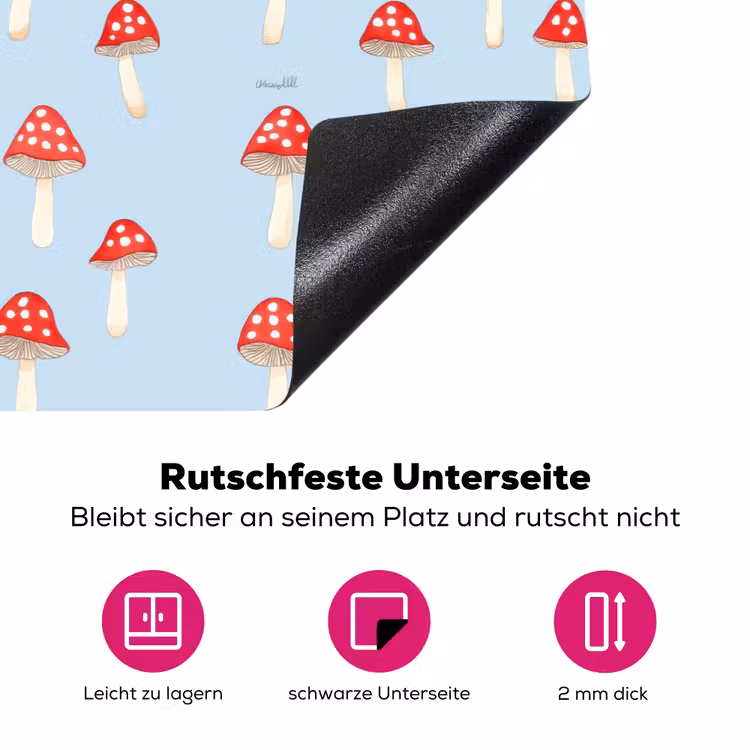 Paddenstoel -Sprookje - Blauw Inductie beschermer vinyl 3mm klein 276 -zzzzzzz-lf-onderkant