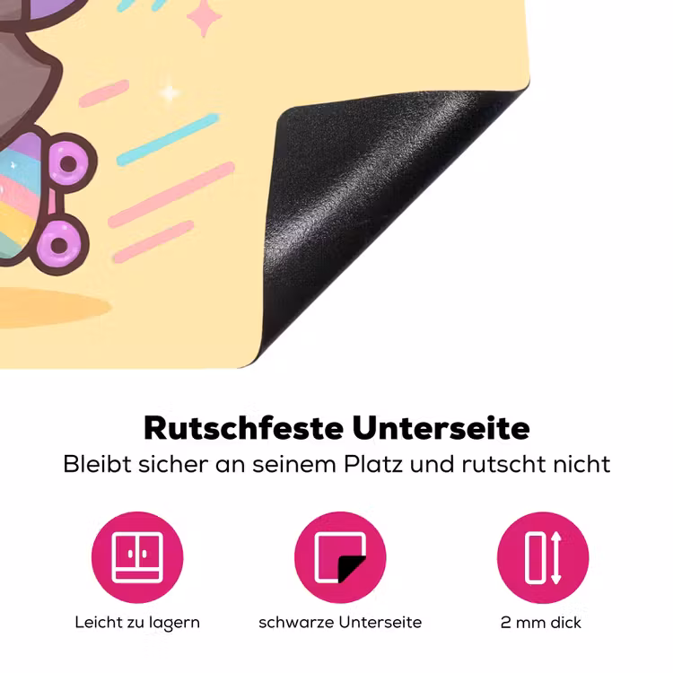 Pinguïn - Rolschaatsen - Geel - Energiek Inductie beschermer vinyl 3mm klein -zzzzzzz-lf-onderkant