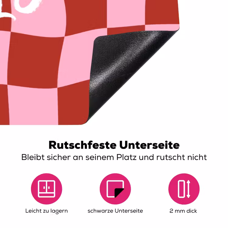 Pinky up - Geblokt - Bordeauxrood Inductie beschermer vinyl 3mm klein -zzzzzzz-lf-onderkant
