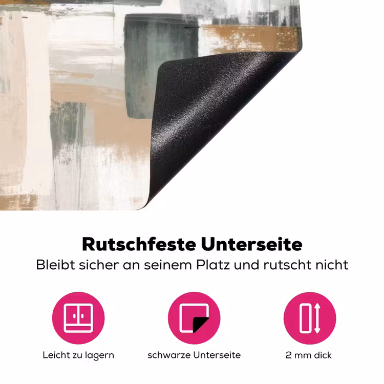 Penseelstreken - Abstract - Aardetinten Inductie beschermer vinyl 3mm klein -zzzzzzz-lf-onderkant