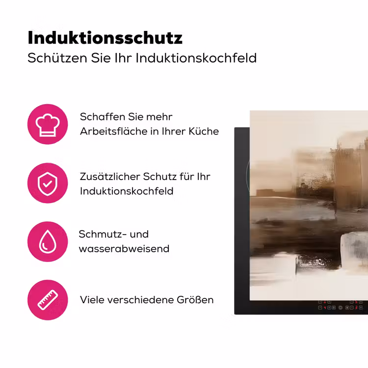 Penseelstreken - Abstract landschap - Rust Inductie beschermer vinyl 3mm klein -zzzzzzz-lf-ups