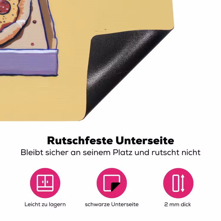 Pizza - Doos - Salami - Illustratie Inductie beschermer vinyl 3mm klein -zzzzzzz-lf-onderkant