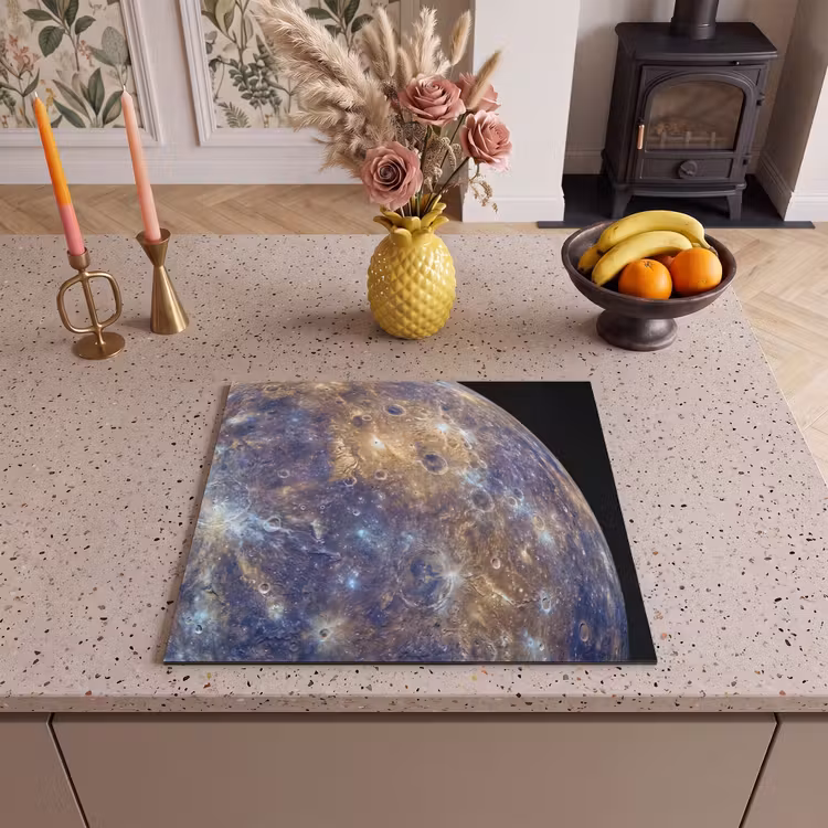 Herdabdeckplatte - Planet – Krater – Weltraum - Planeet - Kraters - Ruimte Inductie beschermer vinyl 3mm middel