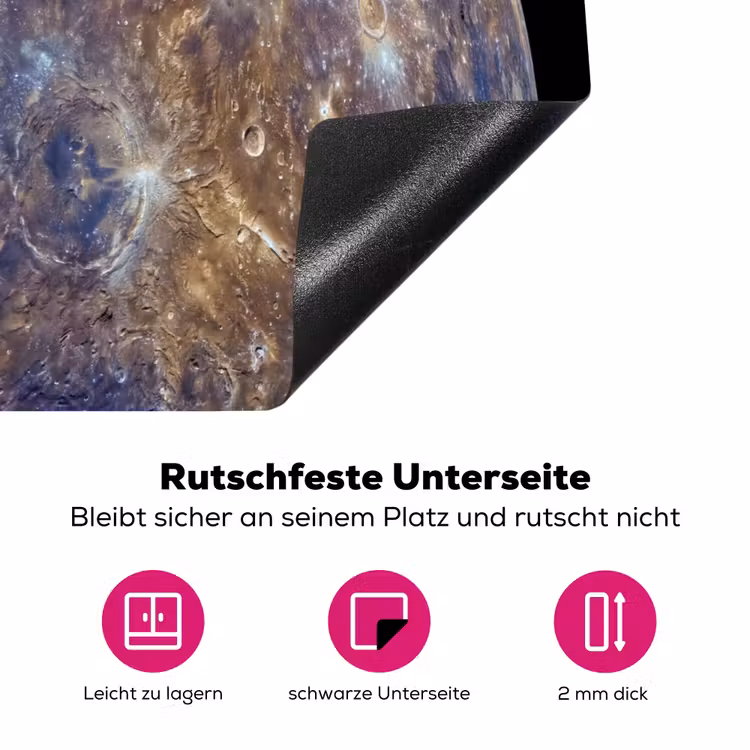 Herdabdeckplatte - Planet – Krater – Weltraum - Planeet - Kraters - Ruimte Inductie beschermer vinyl 3mm middel