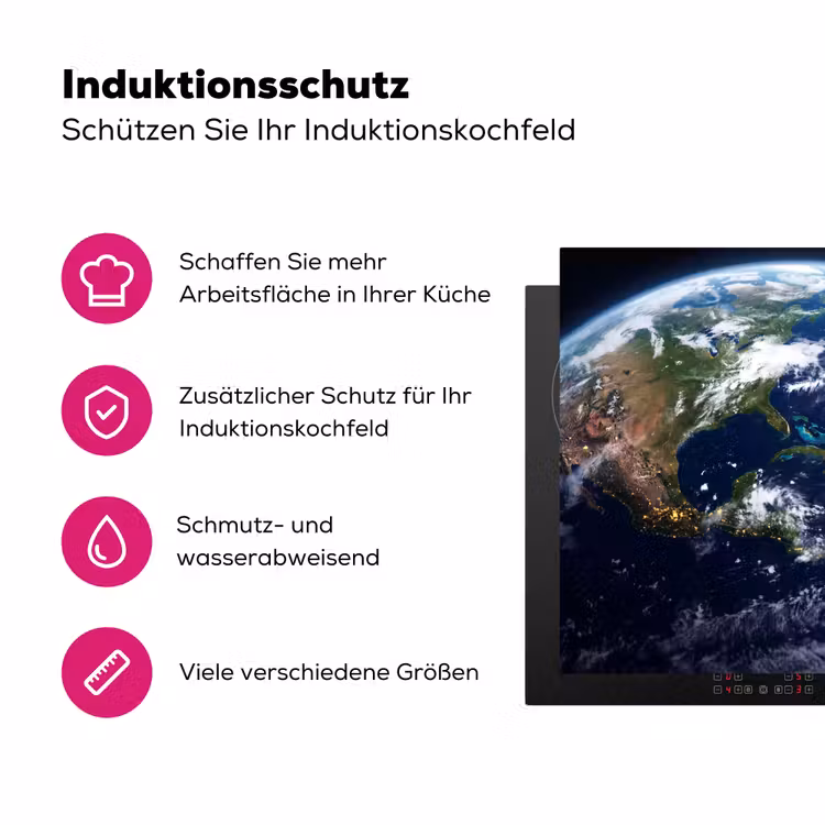 Herdabdeckplatte - Planet – Weltraum – Kosmos - Planeet - Ruimte - Kosmos Inductie beschermer vinyl 3mm middel