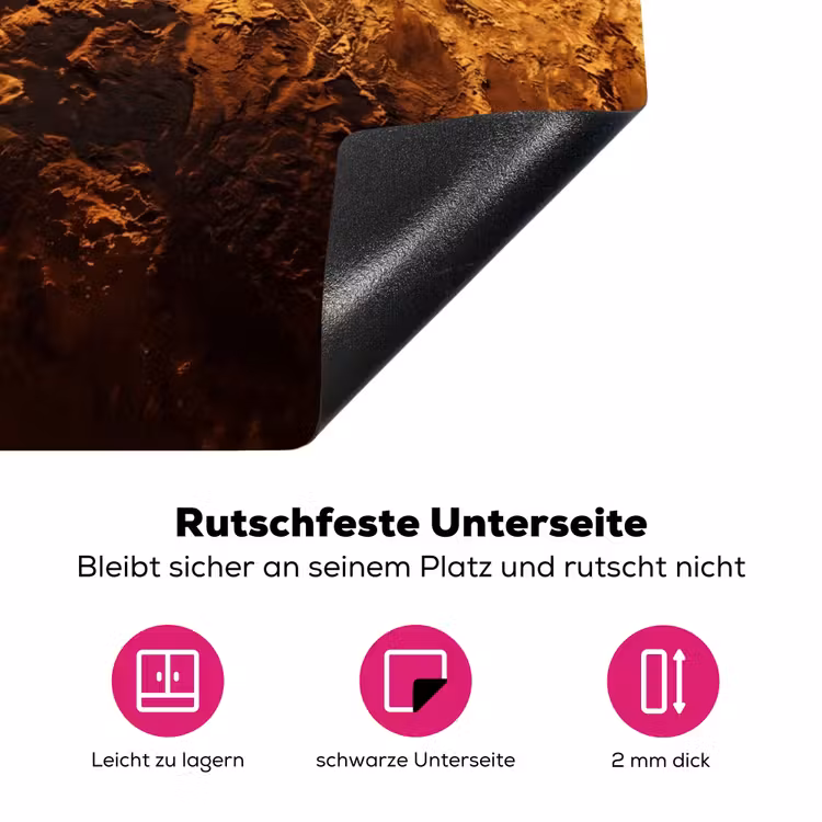 Herdabdeckplatte - Planet – Weltraum – Orange - Planeet - Ruimte - Oranje Inductie beschermer vinyl 3mm middel