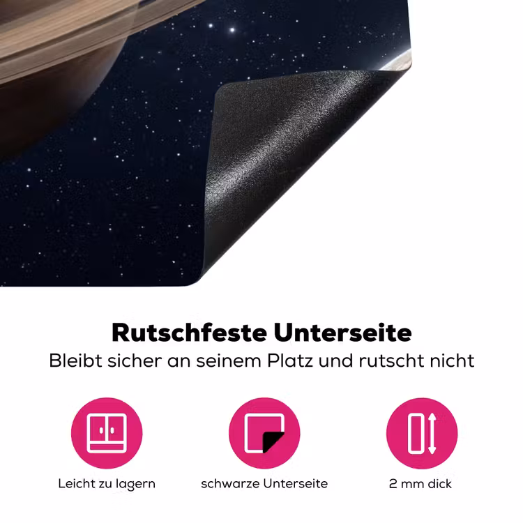 Planeten - Saturnus - Ruimte Inductie beschermer vinyl 3mm klein -zzzzzzz-lf-onderkant