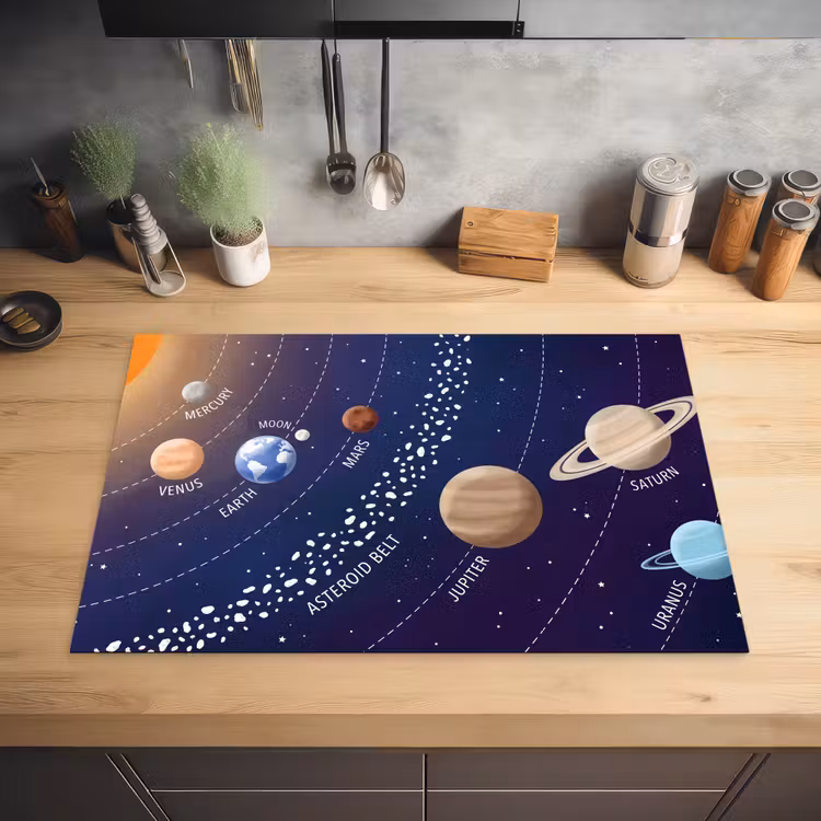 Planetenstelsel - Ruimte - Illustratie Inductie beschermer vinyl 3mm klein -sfeer5
