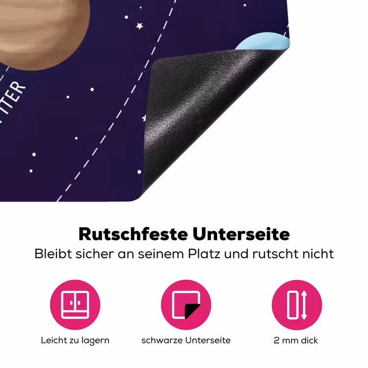 Planetenstelsel - Ruimte - Illustratie Inductie beschermer vinyl 3mm klein -zzzzzzz-lf-onderkant