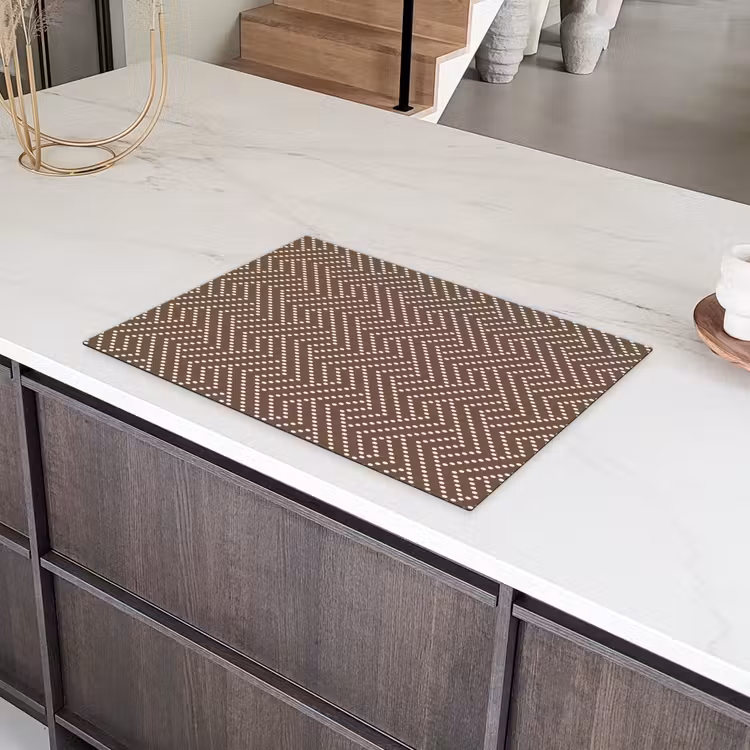 Stippen - Bruin - Beige - Patroon Inductie beschermer vinyl 3mm klein 276 -sfeer8