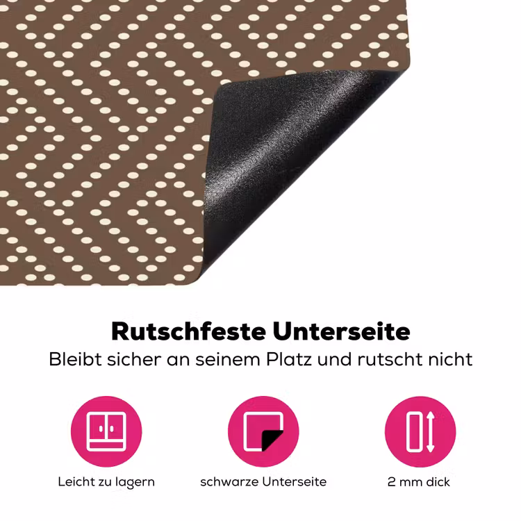 Stippen - Bruin - Beige - Patroon Inductie beschermer vinyl 3mm klein 276 -zzzzzzz-lf-onderkant
