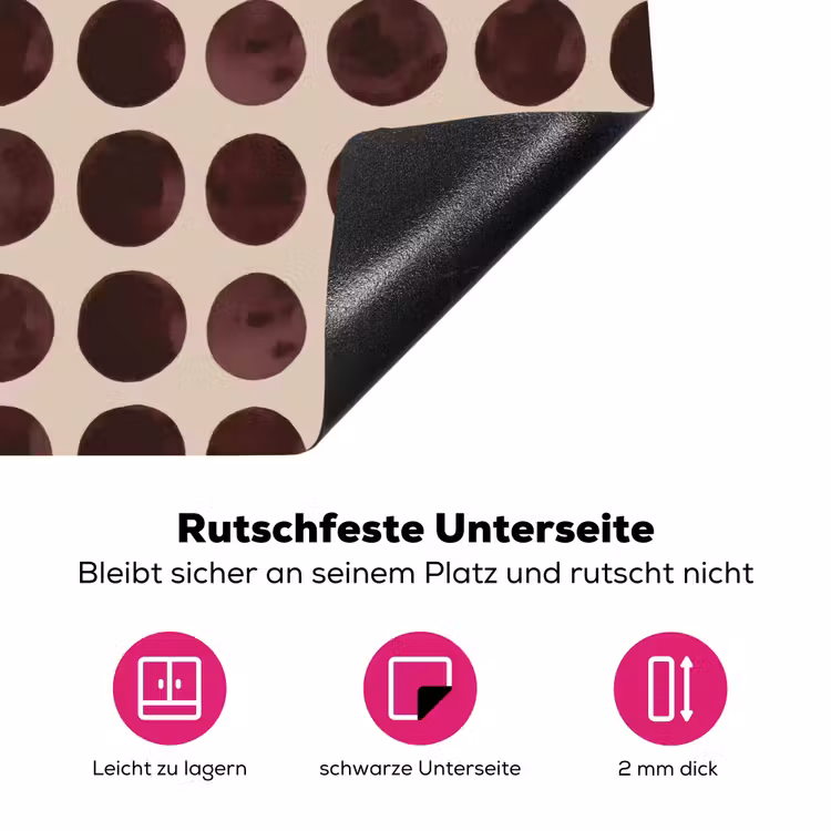 Stippen - Patroon - Bruin Inductie beschermer vinyl 3mm klein 276 -zzzzzzz-lf-onderkant