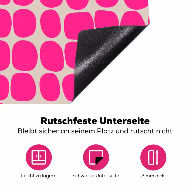 Stippen - Patroon - Roze Inductie beschermer vinyl 3mm klein 276 -zzzzzzz-lf-onderkant