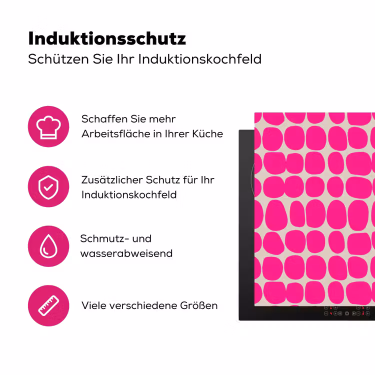 Stippen - Patroon - Roze Inductie beschermer vinyl 3mm klein 276 -zzzzzzz-lf-ups