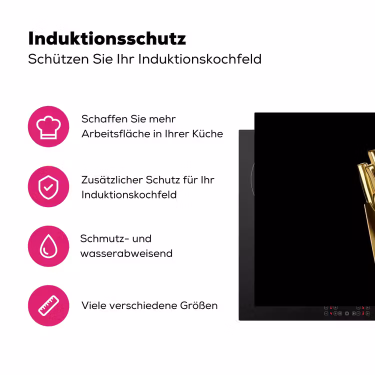 Friet - Goud - Chrome - Eten Inductie beschermer vinyl 3mm klein -zzzzzzz-lf-ups