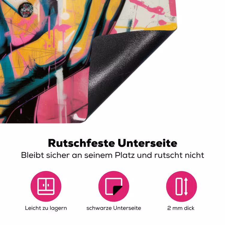 Portret - Vrouw - Abstract - Zonnebril Inductie beschermer vinyl 3mm klein -zzzzzzz-lf-onderkant