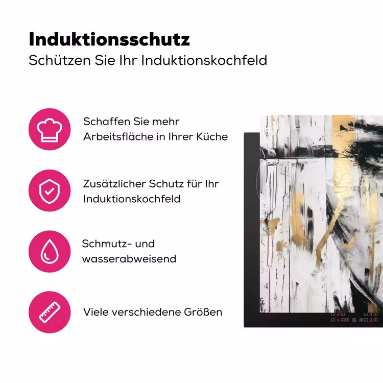Portret - Vrouw - Penseelstreken - Goud Inductie beschermer vinyl 3mm klein -zzzzzzz-lf-ups