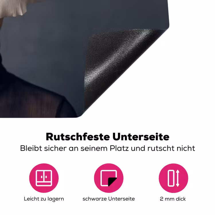 Portret - Mysterieus - Wit Inductie beschermer vinyl 3mm klein -zzzzzzz-lf-onderkant