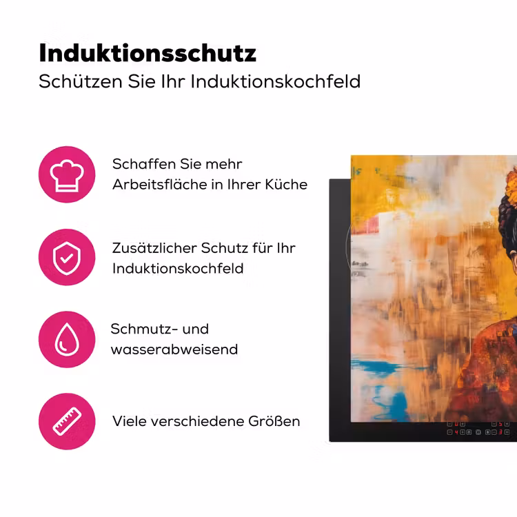Portret - Sieraden - Schilderachtig Inductie beschermer vinyl 3mm klein -zzzzzzz-lf-ups
