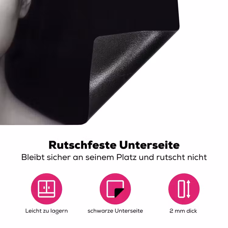 Portret - Zwaan - Zwart - Wit Inductie beschermer vinyl 3mm klein -zzzzzzz-lf-onderkant