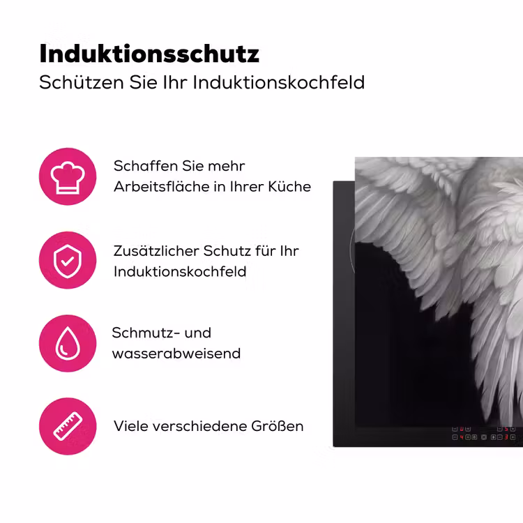Portret - Zwaan - Zwart - Wit Inductie beschermer vinyl 3mm klein -zzzzzzz-lf-ups